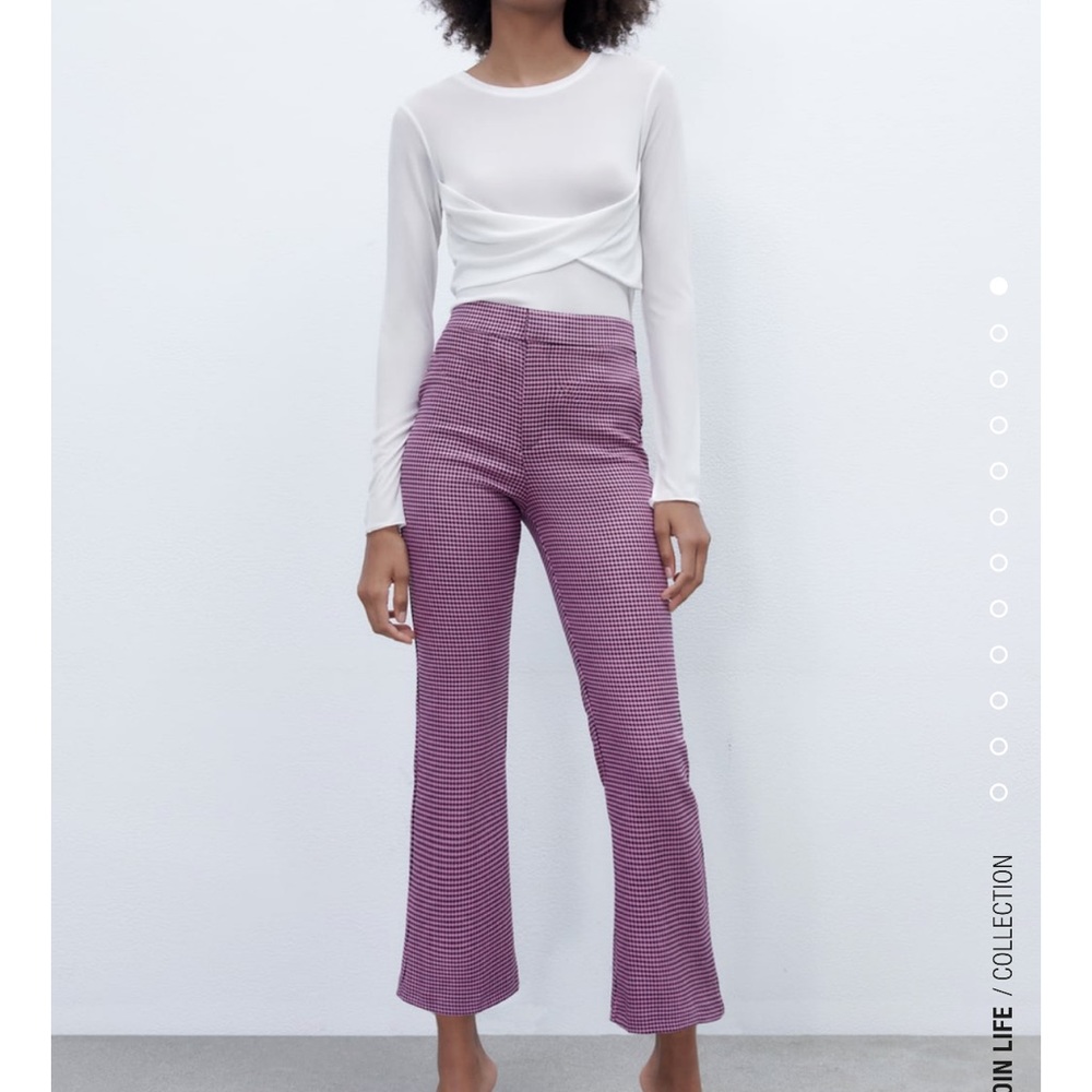 “Last one”ZARA HOUNDSTOOTH MINI FLARE PANTS